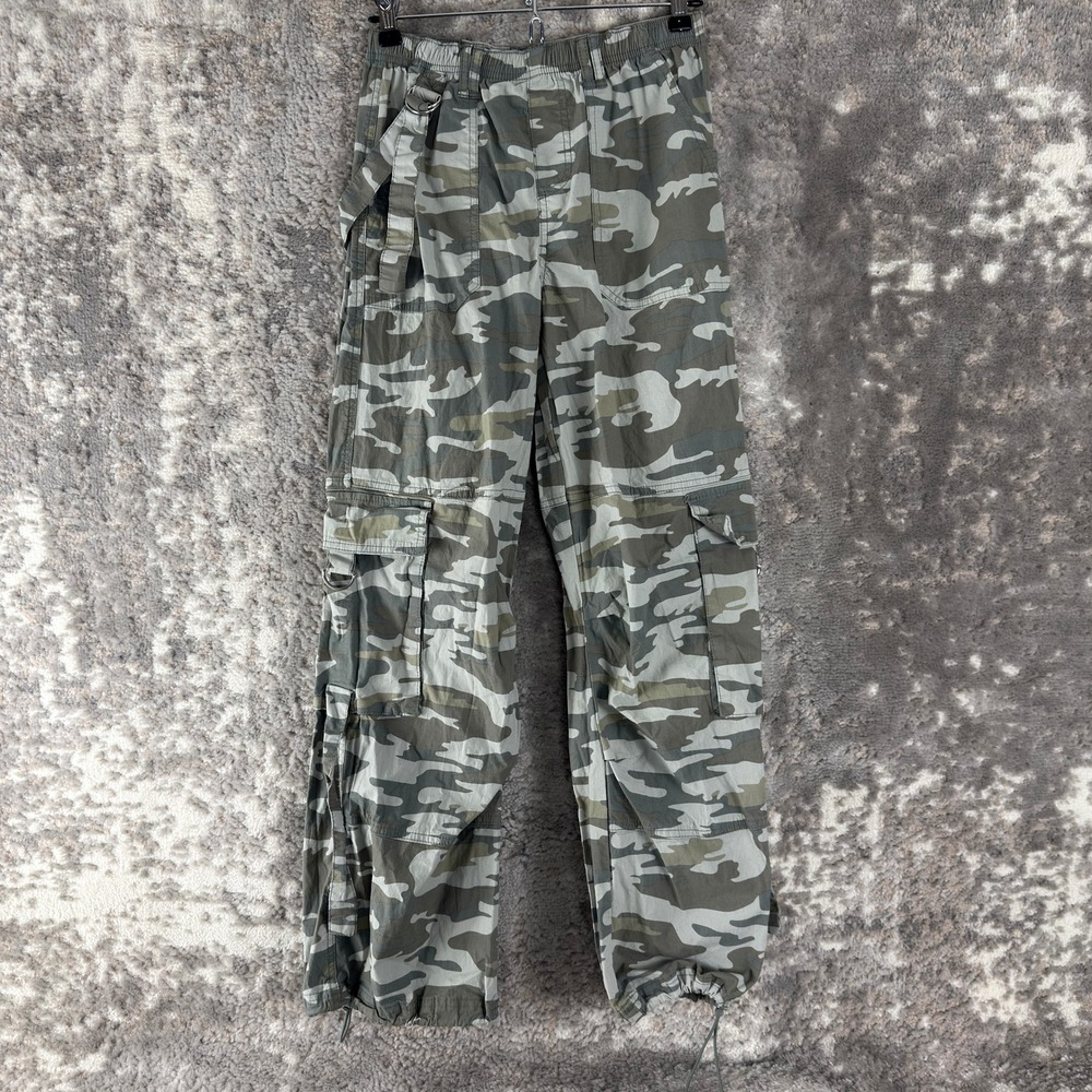 Happily Grey Size XS Camo Utility Cargo Jogger Pants Green Full Length Womens